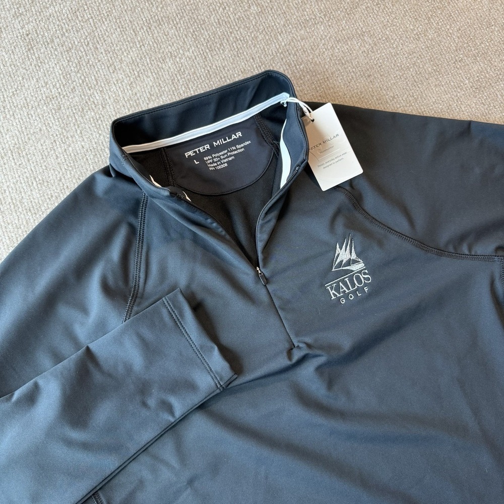 Peter Millar Women's Kalos Golf 1/4 Zip Golf Pullover‎ Size Large Black